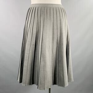 MICHAEL KORS COLLECTION Size 12 Grey Wool Blend Pleated Skirt
